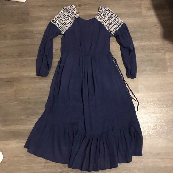 Free People Dream Weaver Blue Embroidered Dress S - Picture 5 of 5